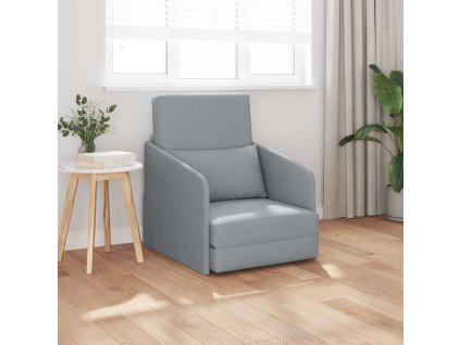 vidaXL Pohovka na spaní 60cm Světle šedá textil