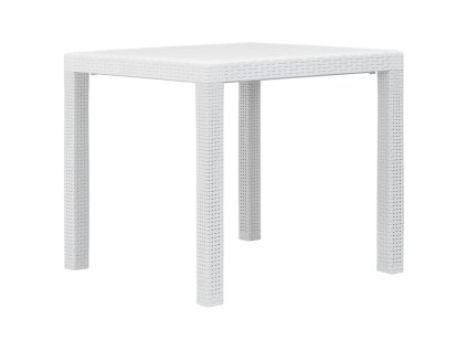 vidaXL Zahradní stůl bílý 79 x 79 x 72 cm plastový ratanový vzhled