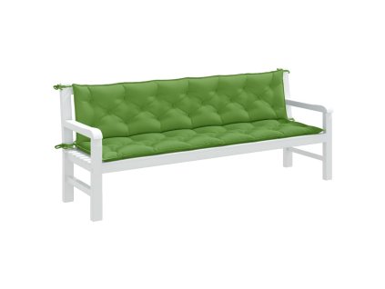 vidaXL Podušky na zahradní lavici 2 ks zelená melanž 200x50x7cm textil