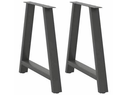 vidaXL Nohy k jídelnímu stolu ve tvaru A, 2 ks, antracitové, 70 x (72-73) cm, ocel