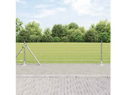 vidaXL Plot s sloupkem Stříbrná 0,6 x 25 m Ocel