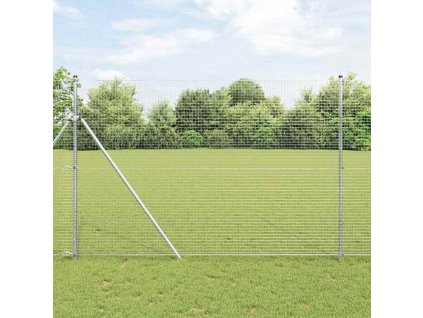 vidaXL Plotový sloupek. Stříbrná 10 x 1,5 m (pletivo 25 x 25 mm) Ocel