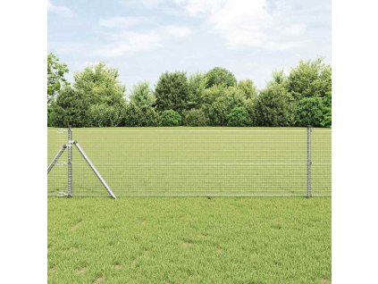 vidaXL Plotový sloupek. Stříbrná 25 x 0,5 m (síť 19 x 19 mm) Ocel