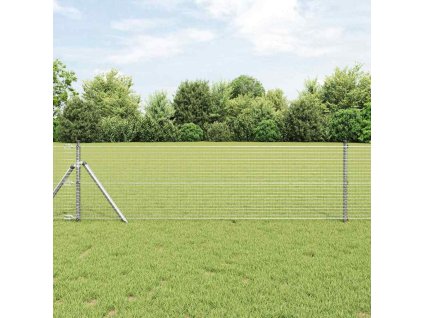 vidaXL Plot s příspěvky Stříbrná 0.5 x 25 m Ocel