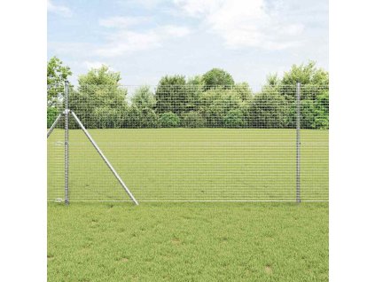 vidaXL Plot s příspěvky Stříbrná 1 x 25 m Ocel