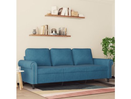 vidaXL 3místná pohovka modrá 180 cm samet