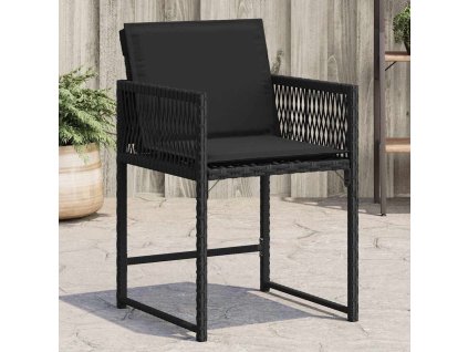 vidaXL Zahradní židle s poduškami 4 ks černé polyratan