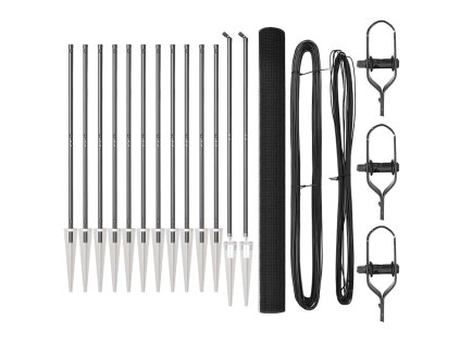 vidaXL Plotový sloupek. Šedá 25 x 1,6 m (16 x 16 mm síť) Ocel a PVC