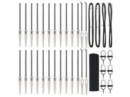 vidaXL Plotový sloupek. Šedá 50 x 0,5 m (19 x 19 mm síťka) Ocel a PVC