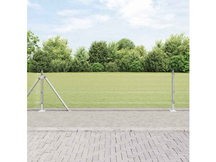 vidaXL Plot s příspěvky Stříbrná 0,4 x 25 m Ocel