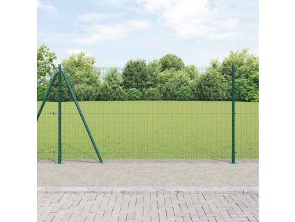vidaXL Plotový sloupek. Zelená 50 x 1,2 m (19 x 19 mm síť) Ocel a PVC