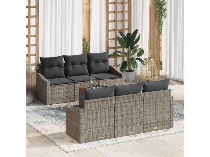 vidaXL Sada zahradních pohovek 7 pcs Šedá