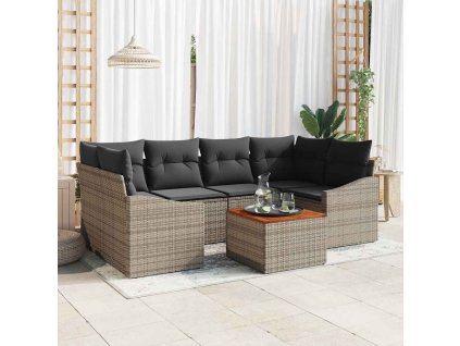 vidaXL Sada zahradních pohovek 7 pcs Šedá