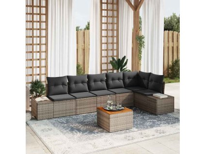 vidaXL Sada zahradních pohovek 7 pcs Šedá
