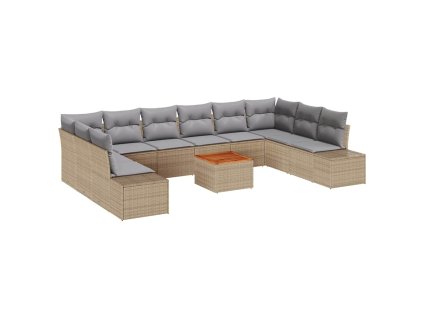 vidaXL Sada zahradních pohovek 11 pcs béžová a světle šedá
