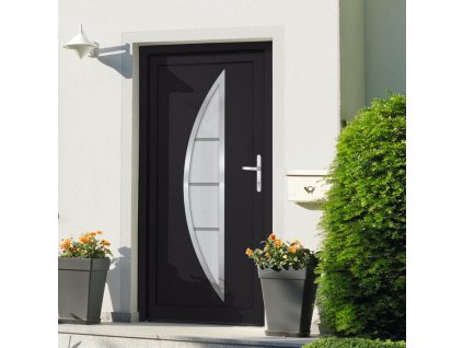 vidaXL Vchodové dveře antracitové 98 x 208 cm PVC