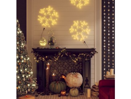 vidaXL Vánoční sněhové vločky 3 ks s teplými bílými LED 38 x 37 cm