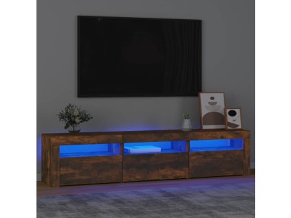 vidaXL TV skříňka s LED osvětlením kouřový dub 180x35x40 cm