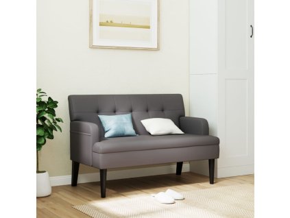 vidaXL Lavice s opěradlem šedá 112 x 65,5 x 75 cm umělá kůže