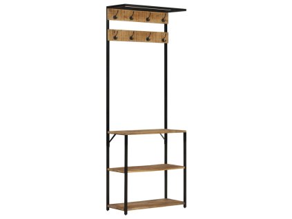 vidaXL Věšák s botníkem 68x30x182 cm masivní hrubé mangovníkové dřevo