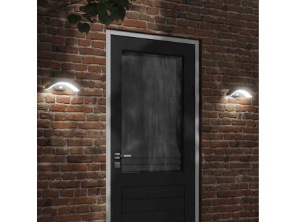 vidaXL Venkovní nástěnná LED svítidla s čidlem 2 ks černá litý hliník