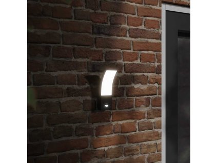 vidaXL Venkovní nástěnná LED svítidla s čidlem 2 ks černá litý hliník