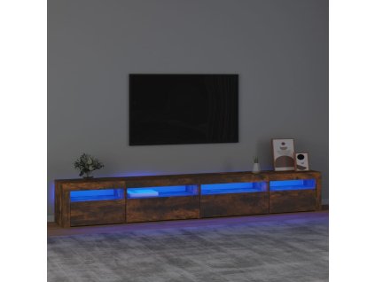 vidaXL TV skříňka s LED osvětlením kouřový dub 270 x 35 x 40 cm
