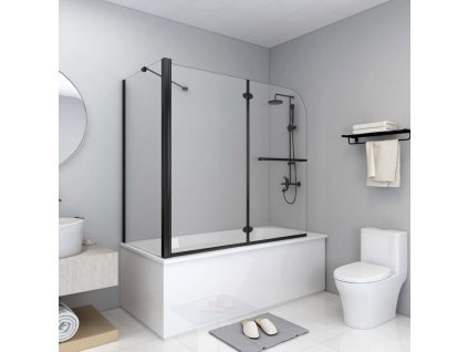 vidaXL Skládací sprchový kout ESG 120 x 68 x 130 cm černý