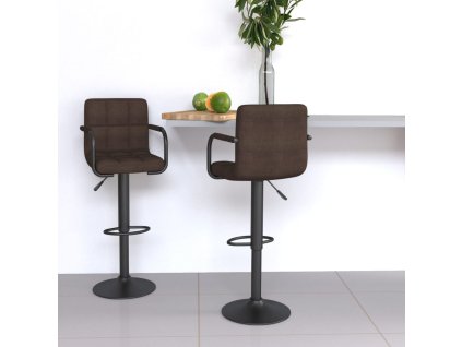 vidaXL Barové židle 2 ks hnědé textil