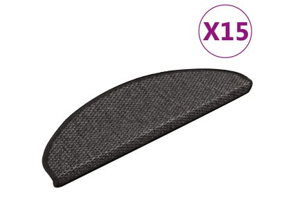 vidaXL Samolepící nášlapy na schody vzhled sisal 15 ks 65x21x4 cm