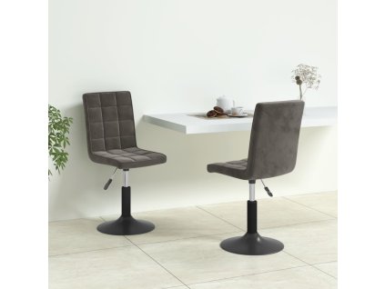 vidaXL Otočné jídelní židle 2 ks tmavě šedé samet