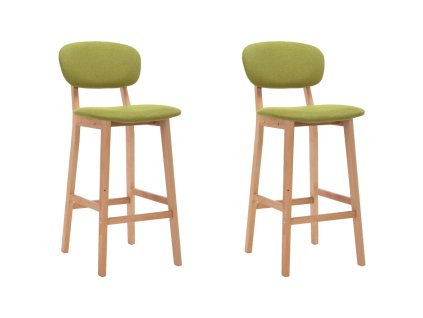 vidaXL Barové židle 2 ks zelené textil