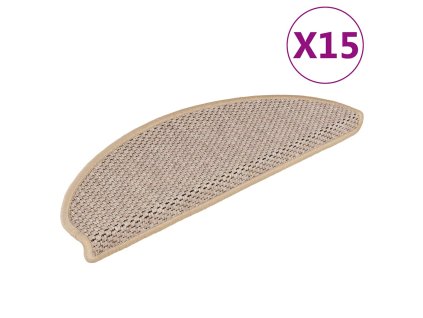 vidaXL Samolepící nášlapy na schody vzhled sisal 15 ks 65x21x4 cm