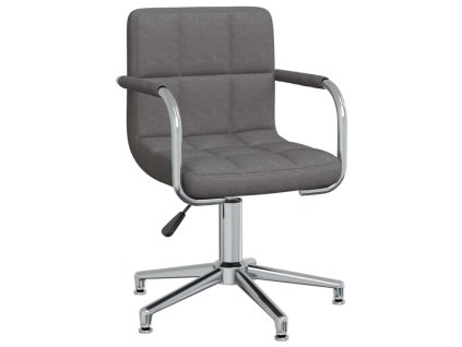 vidaXL Otočná jídelní židle tmavě šedá textil