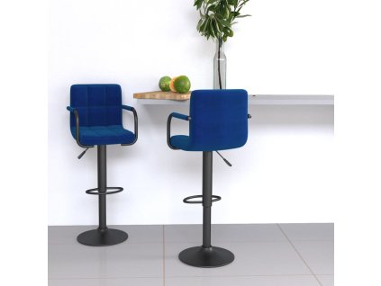 vidaXL Barové židle 2 ks modré textil