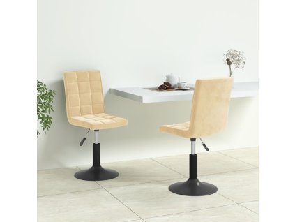 vidaXL Otočné jídelní židle 2 ks krémové samet