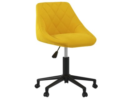 vidaXL Otočná jídelní židle hořčicově žlutá samet