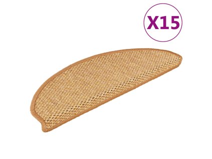 vidaXL Samolepicí nášlapy na schody vzhled sisal 15 ks 65x21x4cm sisal