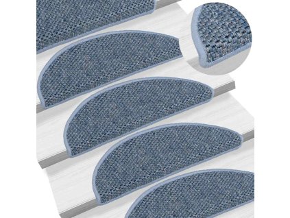 vidaXL Samolepící nášlapy na schody vzhled sisal 15 ks 56x17x3cm modré