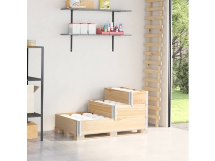 vidaXL 3patrový vyvýšený záhon 120 x 80 cm masivní borové dřevo