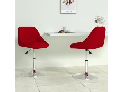 vidaXL Otočné jídelní židle 2 ks vínové samet