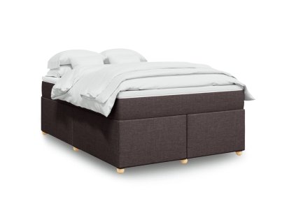 vidaXL Box spring postel s matrací tmavě hnědá 140x200 cm textil