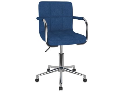 vidaXL Otočná jídelní židle modrá textil