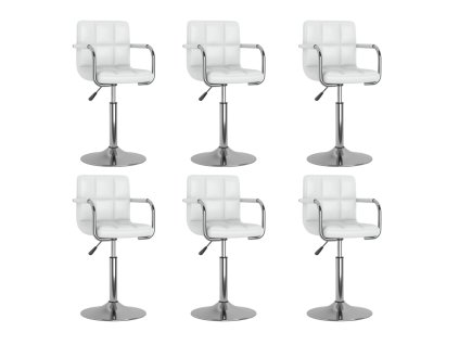 vidaXL Otočné jídelní židle 6 ks bílé umělá kůže