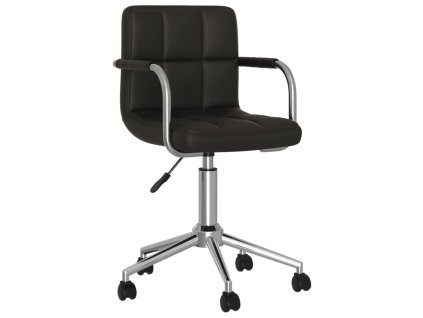 vidaXL Otočná jídelní židle černá umělá kůže