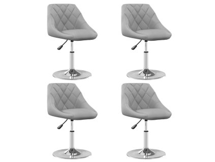 vidaXL Otočné jídelní židle 4 ks světle šedé samet