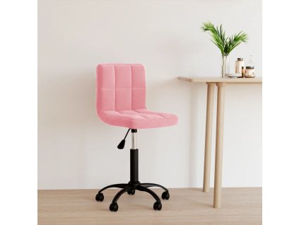 vidaXL Otočná kancelářská židle růžová samet
