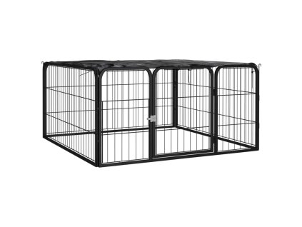 vidaXL Ohrádka pro psy 4 panely černá 100x50 cm práškovaná ocel
