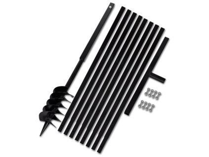 Zemní vrták s rukojetí 120 mm, s nástavci 9 m, ocel