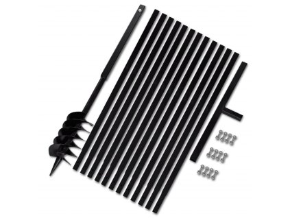 Zemní vrták s rukojetí 120 mm, s nástavci 13 m, ocel